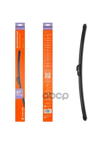 Щетка Стеклоочистителя 530 Мм21 Бескаркасная Airline  (1 Шт.) 1 Адаптер (Awb-Bkp-530) AIRLINE арт. AWB-BKP-530