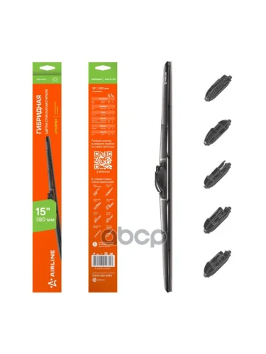 Щетка Стеклоочистителя 380 Мм15 Гибридная Airline (1 Шт.) (Awb-H-380) AIRLINE арт. AWB-H-380