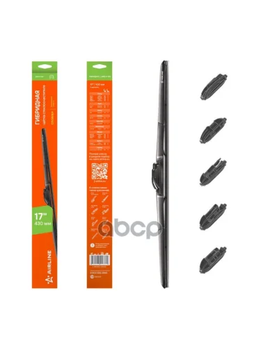 Щетка Стеклоочистителя 430 Мм17 Гибридная Airline (1 Шт.) (Awb-H-430) AIRLINE арт. AWB-H-430