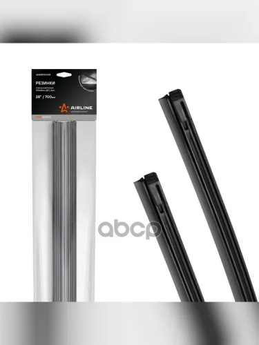 Лента Стеклоочистителя  Airline 700Мм28 (К-Кт 2Шт.) Pro В Пакете С Навершием (Awbre70008k) AIRLINE арт. AWBRE70008K
