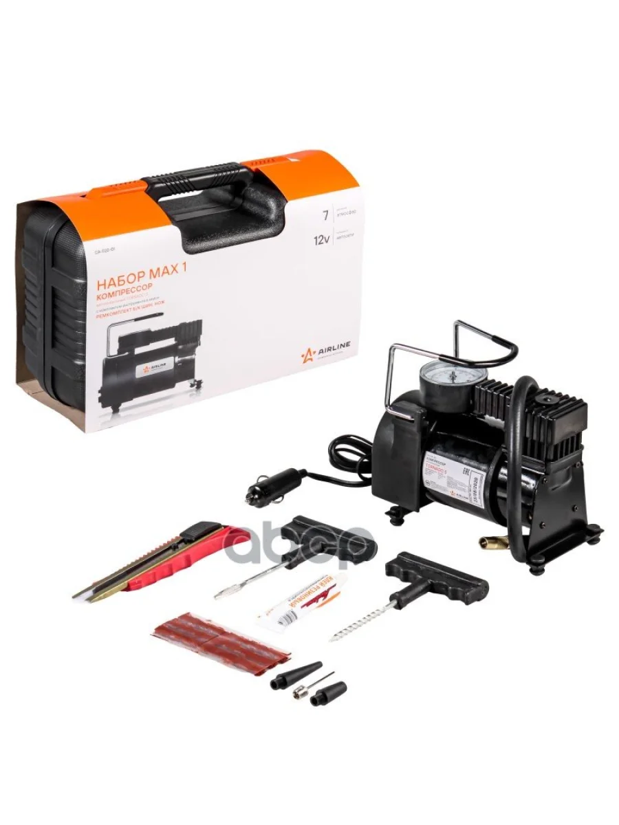 Компрессор Автомобильный 30 ЛМин.  7 Атм, 12V Tornado S С Кмпл Инстр. В Кейсе Airline (Ca-020-01) AIRLINE арт. CA-020-01  в Керчи Республика Крым