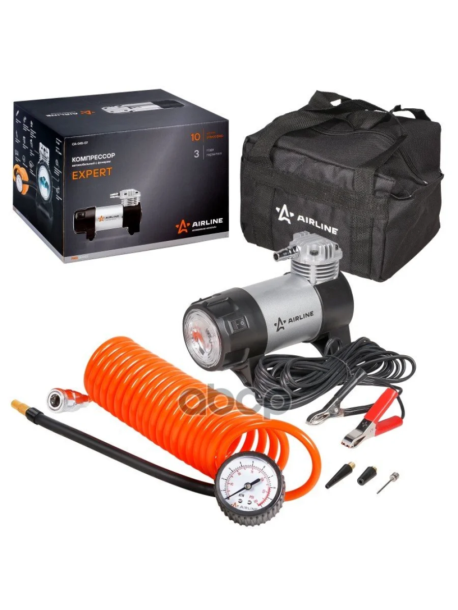 Компрессор Автомобильный 45 ЛМин. 10 Атм, 12V Expert Airline (Ca-045-07) AIRLINE арт. CA-045-07  в Керчи Республика Крым