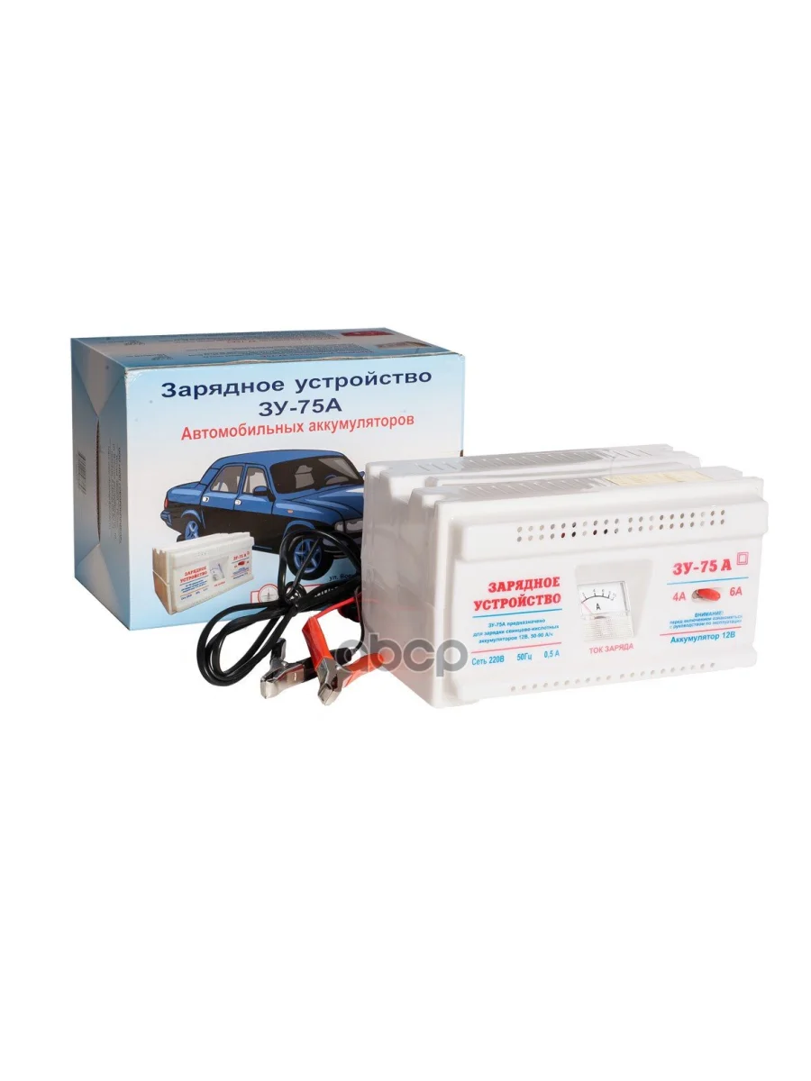 Зарядное Устройство Зу-75А (12V, 4А6А, Акб 45-90 Ач) Трансформаторное Рязань (Заряд003) AZARD арт. ЗАРЯД003  в Перми Пермском крае