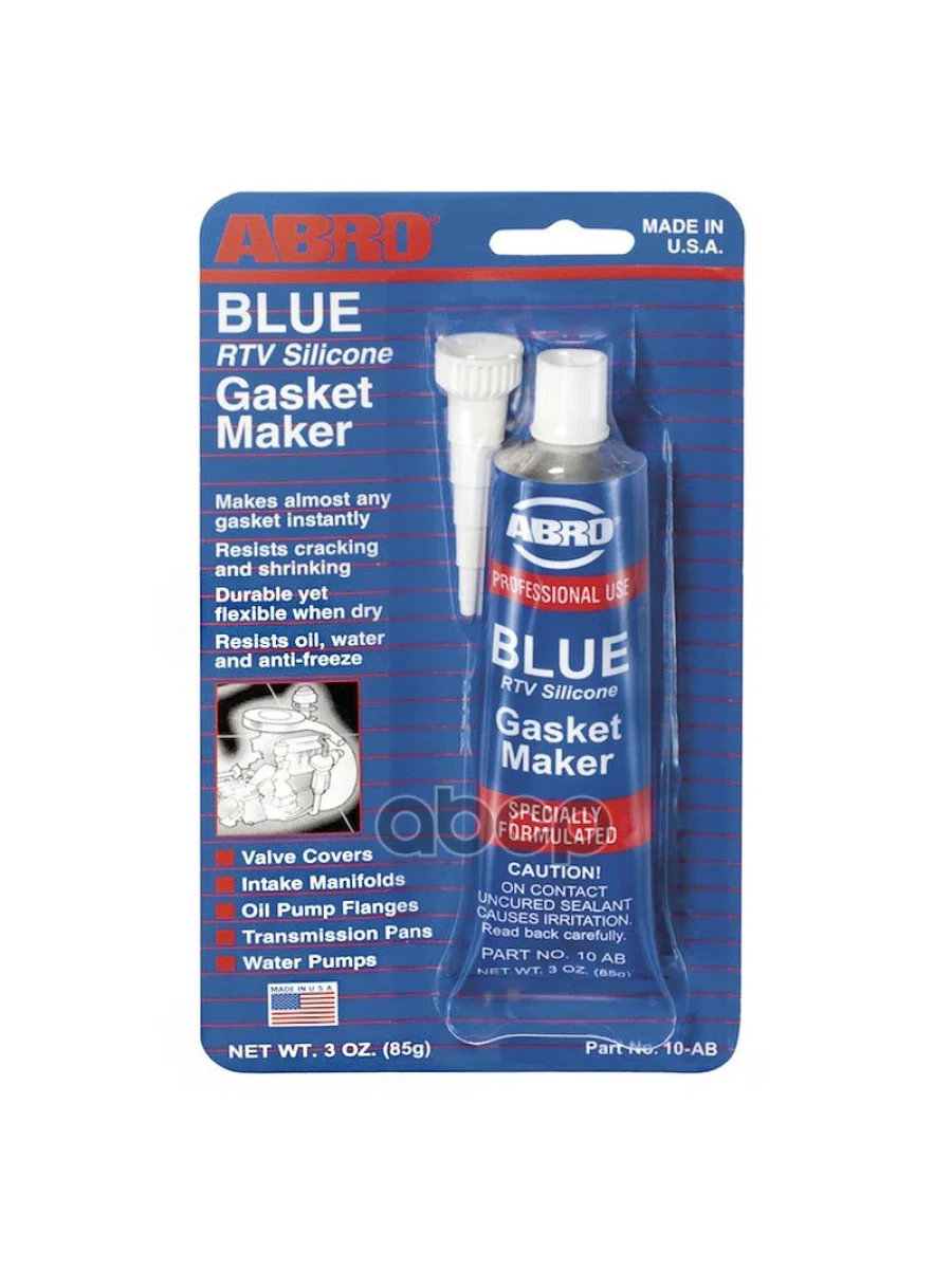 Герметик-Прокладка  Abro Синий Многоцелевой Blue Rtv Silicone (85 Г) Сша (10-Ab) ABRO арт. 10-AB  в Керчи Республика Крым