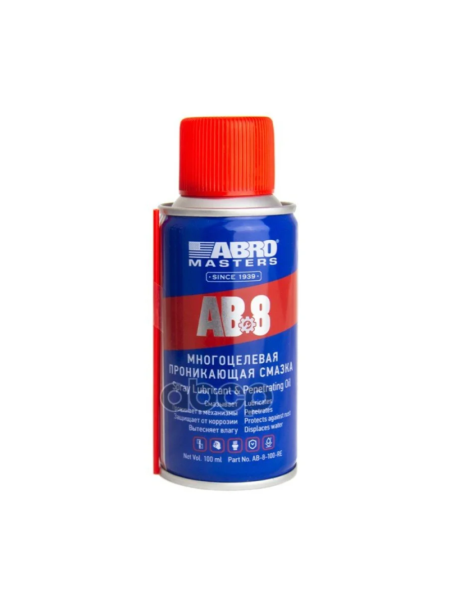 Смазка Универсальная Abro Masters Ab 8 Проникающая (100 Мл) Аэрозоль (Ab-8-100-R) ABRO арт. AB-8-100-R  в Керчи Республика Крым