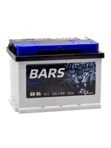 Аккумулятор  60 Bars Silver  Обратная Полярность (Низкий) BARS арт. 6СТ-60LB0