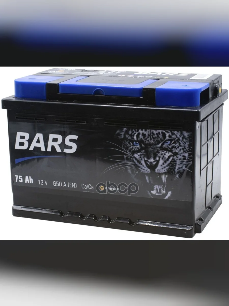Аккумулятор  75 Bars Silver Обратная Полярность BARS арт. 6СТ-75L0  в Самаре Самарской области