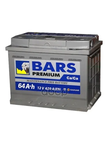 Аккумулятор  64 Bars Premium Обратная Полярность BARS арт. P 064 13 27 01 0021 07 11 0 R СС