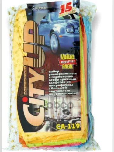 Салфетка Микрофибра City Up Самурай (30*30 См) Упак. 15Шт. City Up арт. CA-119