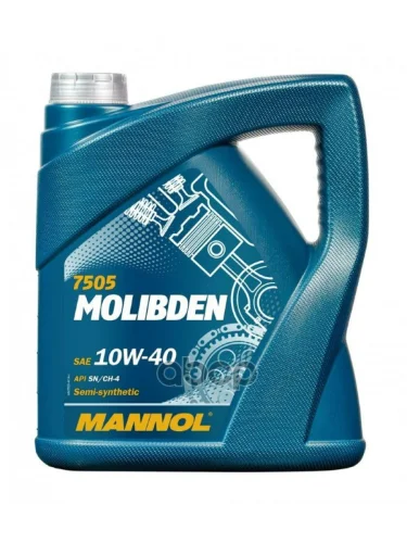 MANNOL Масло Mannol Моторное 10W-40 Molibden Benzin   (4Л) Полусинтетика