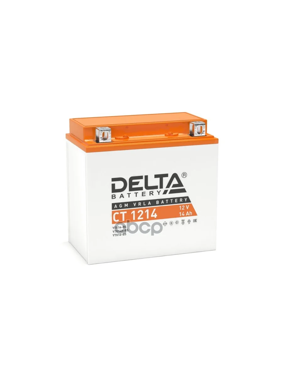 Аккумулятор  12V - 14 АЧ Delta Ct (Ytx16-Bs, Yb16b-A) DELTA battery арт. CT 1214  с доставкой в г. Пермь