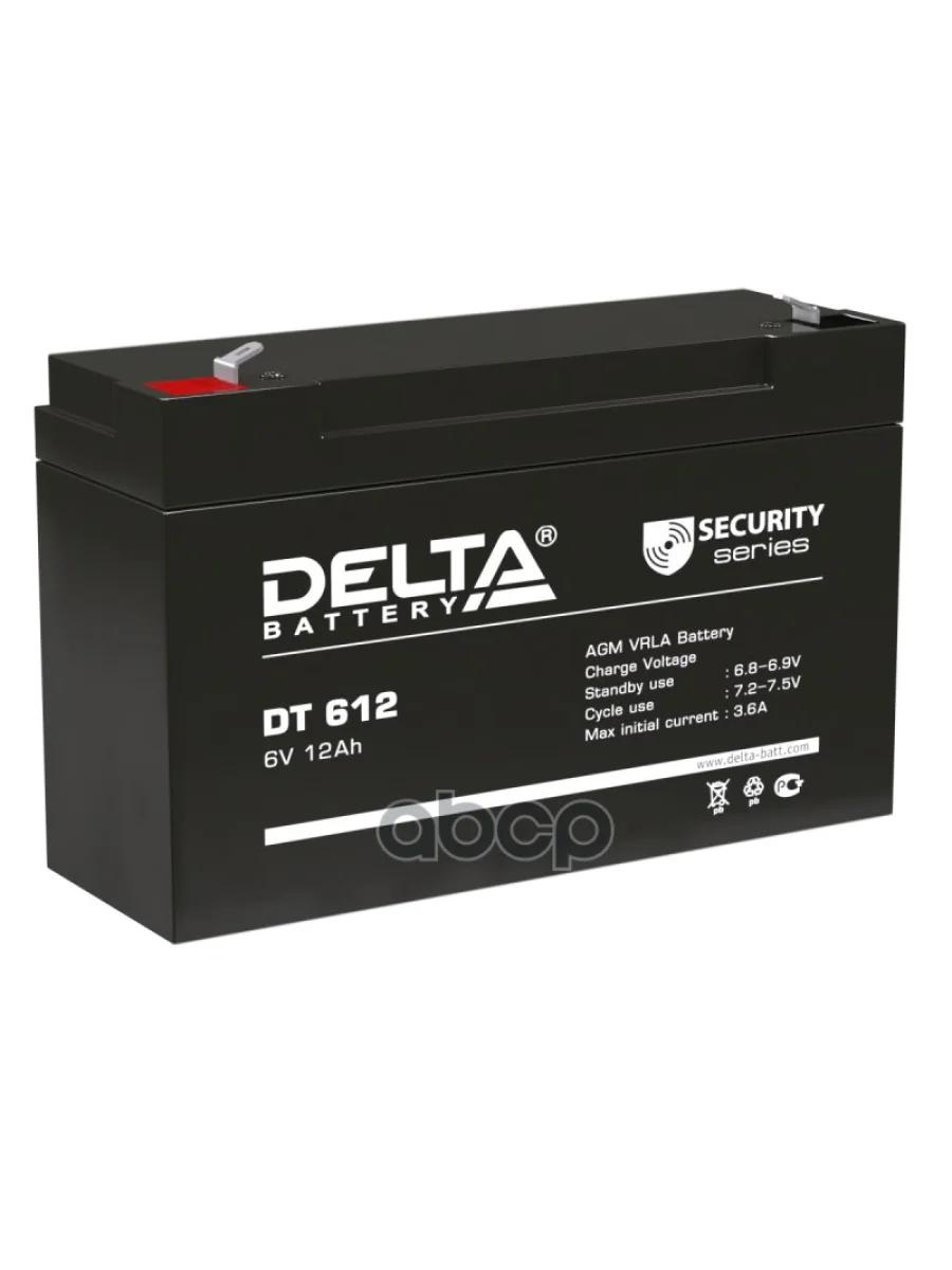 Аккумулятор   6V - 12 АЧ Delta Dt DELTA battery арт. DT 612  в Перми Пермском крае
