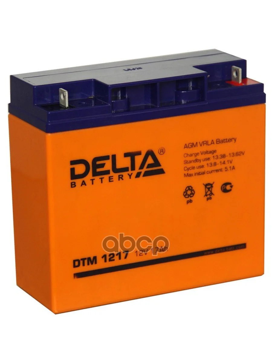 Аккумулятор  12V - 17 АЧ Delta Dtm DELTA battery арт. DTM 1217  с доставкой в г. Пермь