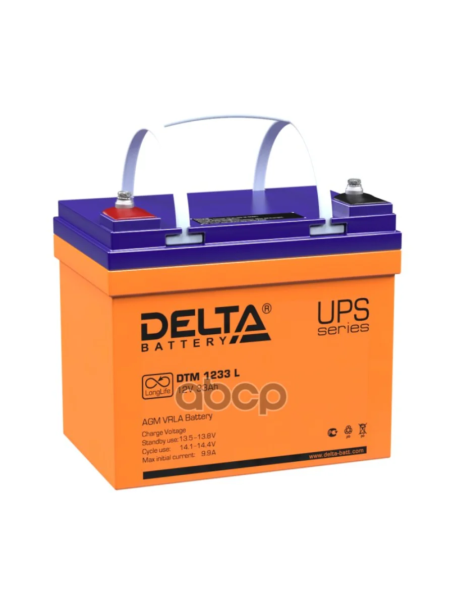 Аккумулятор  12V - 33 АЧ Delta Dtml DELTA battery арт. DTM 1233 L  с доставкой в г. Пермь