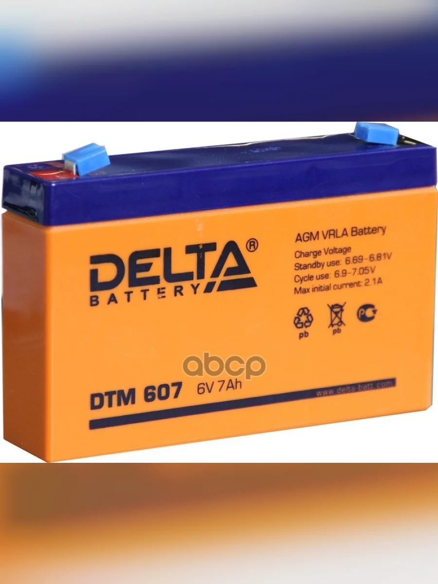 Аккумулятор   6V -  7 АЧ Delta Dtm DELTA battery арт. DTM 607  в Керчи Республика Крым