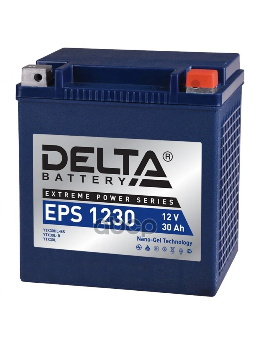 Аккумулятор  12V - 30 АЧ Delta Eps (Ytx30hl-Bs, Ytx30l-Bs) DELTA battery арт. EPS 1230  в Воронеже Воронежской области