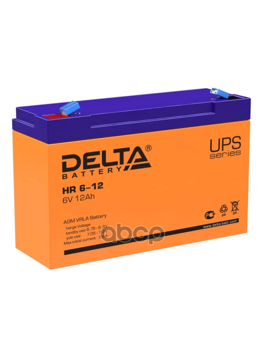 Аккумулятор   6V - 12 АЧ Delta Hr DELTA battery арт. HR 6-12  в Самаре Самарской области