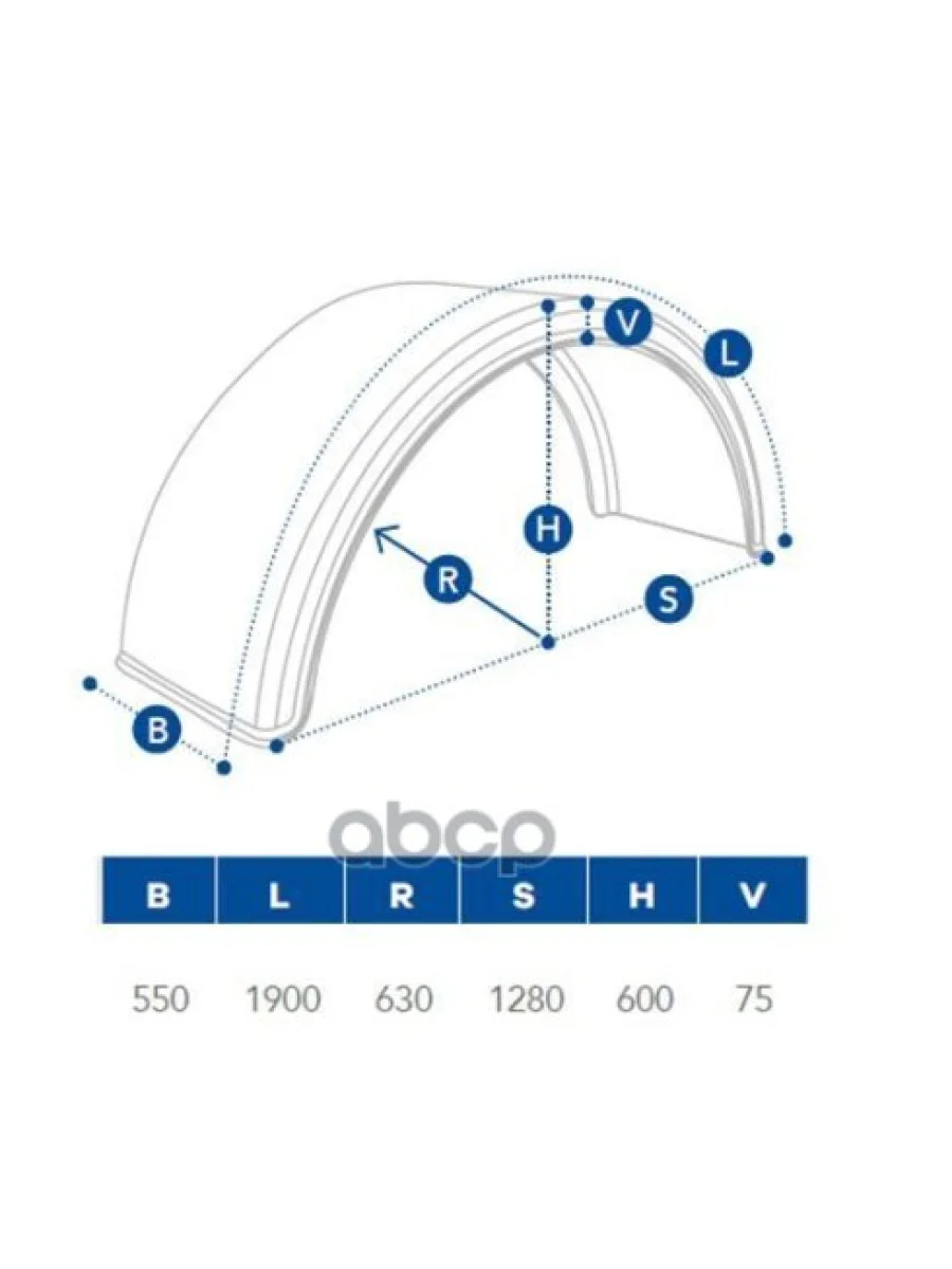 Крыло 550X1900x630x1280 DOMAR арт. DK1550  в Перми Пермском крае