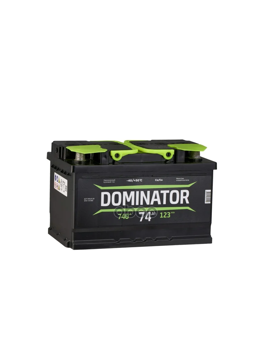 Аккумулятор  74 Dominator Обратная Полярность (Низкий) DOMINATOR арт. 574 114 060  в Самаре Самарской области