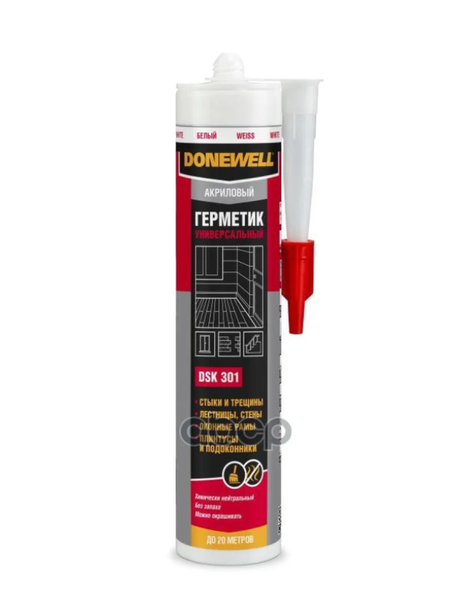 Герметик Акриловый Donewell Белый (260 Мл.) Под Пистолет (Dsk-301) DONEWELL арт. DSK-301  в Перми Пермском крае
