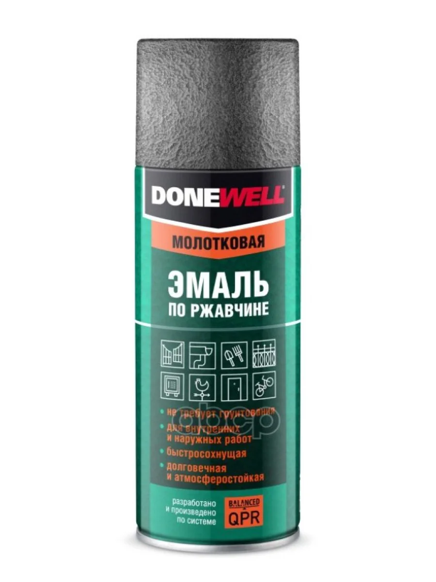 Краска-Спрей Donewell Молотковая, По Ржавчине (3 В 1) Серебристая (520Мл) (Dw-3001) DONEWELL арт. DW-3001  в Керчи Республика Крым