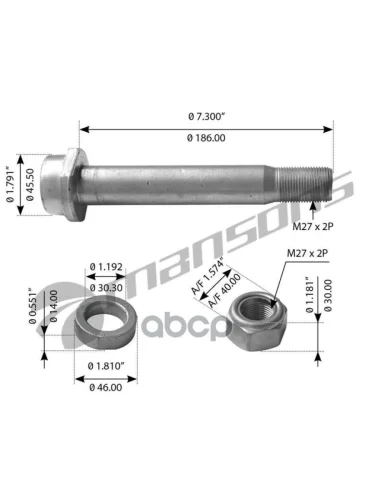 Болт Полурессоры M27x186 Sсhmitz Mansons арт. 100031