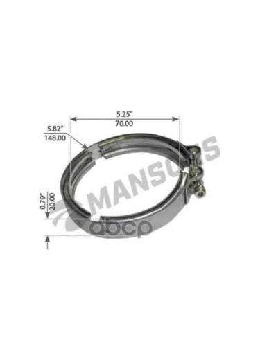 Хомут Глушителя L-148D70H20 Mansons арт. 100662