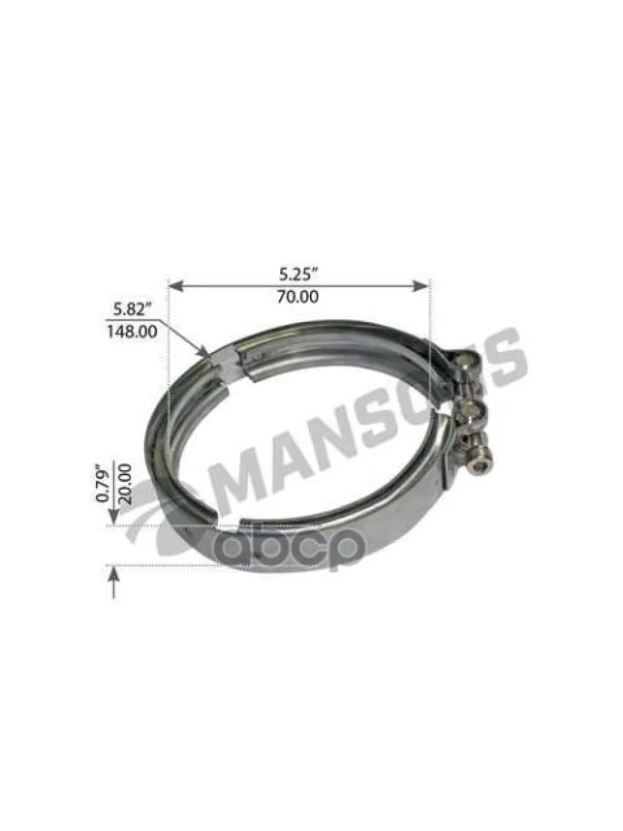 Хомут Глушителя L-148D70H20 Mansons арт. 100662  в Керчи Республика Крым