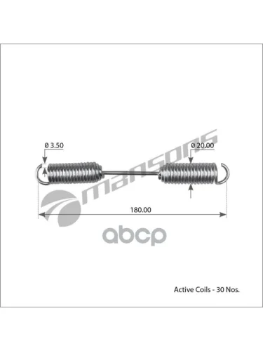 Пружина Стяжная Колодок Bpw 3.6*20*180 Mansons арт. 300068