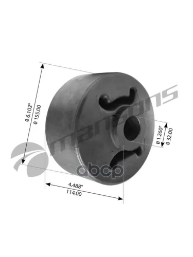 Сайлентблок Рычага Подвески D31,5 X D155 X 114 Mansons арт. 600508