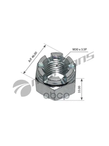 Гайка Корн. Пальца Полурессоры M30x3.5 H=33 Sw46 Mansons арт. CLN001