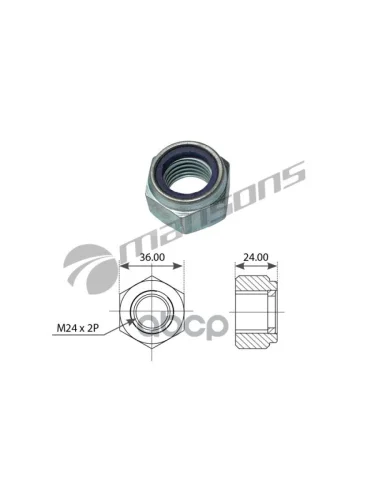 Гайка !M24x3 H=1824 Sw36 Болта АмортизатораБалансира ! Самоконтр.(С Пласт. Вставк.) Mansons арт. NLN113