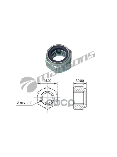 Гайка M30*3.5 H=30 Mansons арт. NLN117