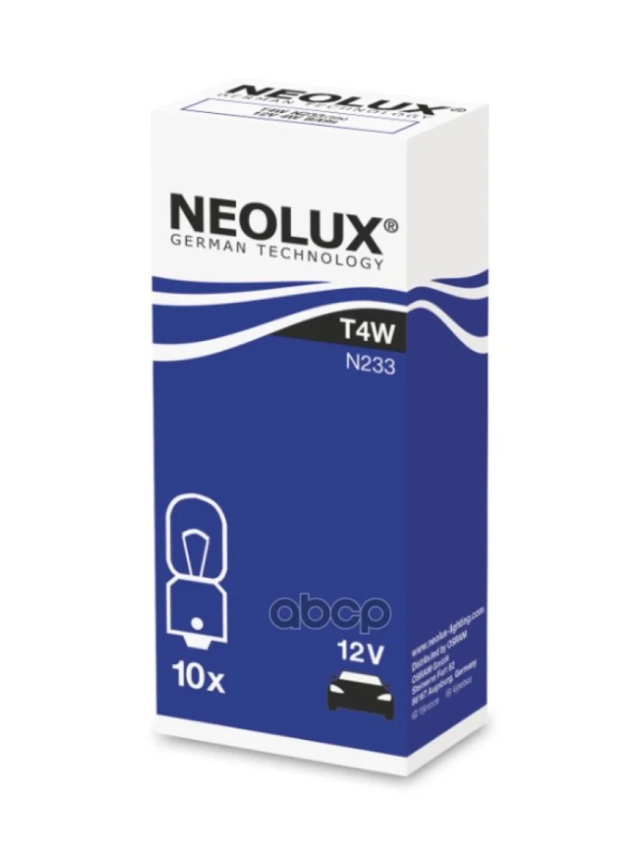 Лампа 12 V  4 W Neolux  Ba9s Original (Nl-233) Neolux арт. N233  в Керчи Республика Крым