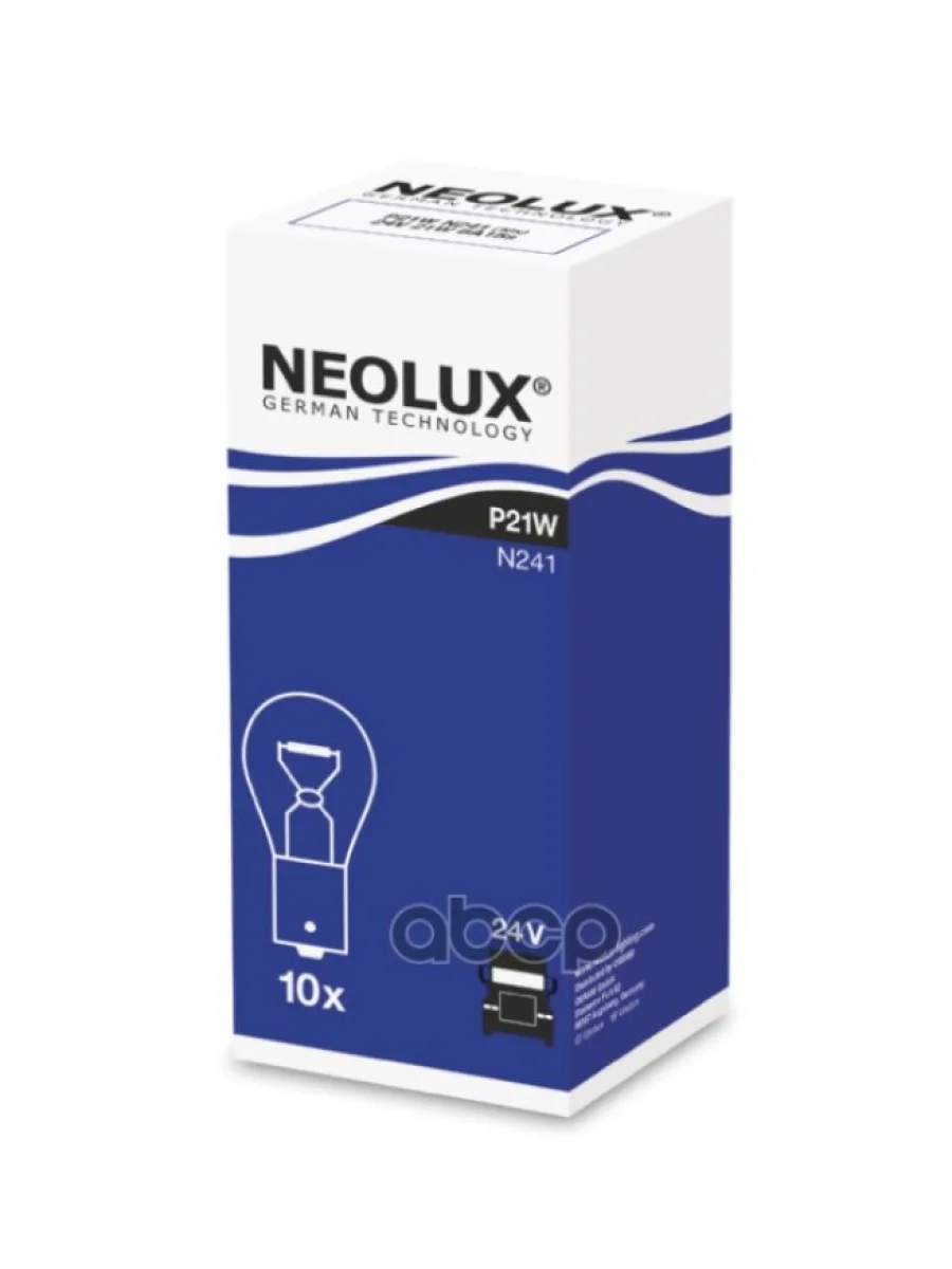 Лампа 24 V 21 W Neolux  (Повторитель,Стоп-Сигнал,Задн.ход) Ba15s Original (Nl-241) Neolux арт. N241  в Керчи Республика Крым