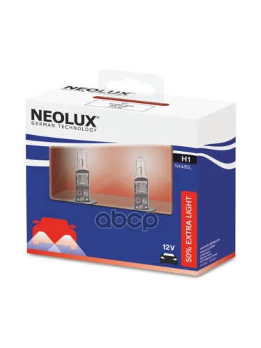 Лампа Галогеновая H1 12V  55W Neolux Extra Light +50% (К-Кт 2Шт) Original (Nl-448El2) Neolux арт. N448EL-2SCB
