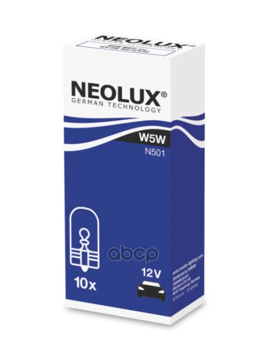 Лампа 12 V  5 W Neolux  (Габариты) Без Цоколя W2.1x9.5d Original (Nl-501) Neolux арт. N501  в Керчи Республика Крым