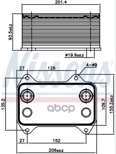 90690 Радиатор Масляный201X109x93daf Xf95 FaFt Nissens арт. 90690