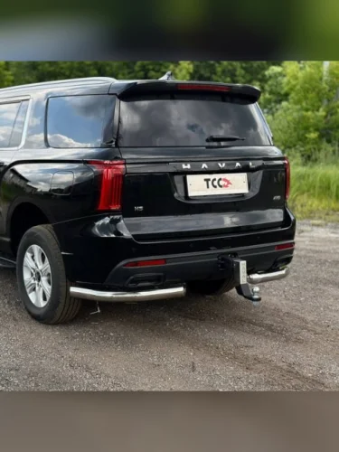 Защита заднего бампера (уголки d76.1 мм, нержавейка) ТСС Тюнинг Haval H5 (2023-2025)