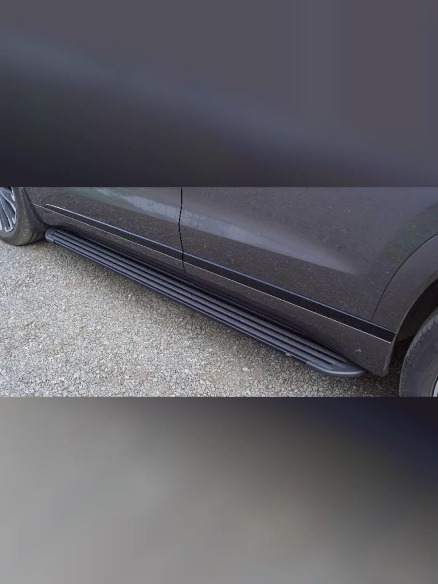 Пороги алюминиевые Slim Line ТСС Тюнинг Haval H5 (2023-2025) (Black)  в Керчи Республика Крым