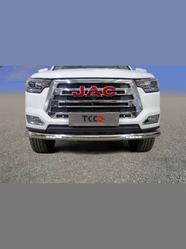 Защита переднего бампера (с ДХО, 76,1 мм, нержавейка) ТСС Тюнинг Sollers ST8 пикап (2024-2025)