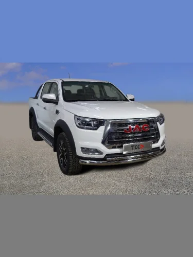 Защита переднего бампера (двойная, d76,1 мм d42,4 мм, нержавейка) ТСС Тюнинг Sollers ST8 пикап (2024-2025)