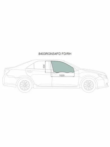 Стекло боковое опускное (Спереди Справа Цвет зеленый Крепления) Toyota Camry (XV50) 11-18  Camry