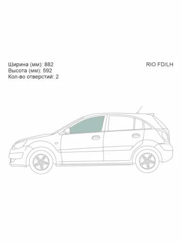 Стекло боковое опускное (Спереди Слева Цвет зеленый) Kia Rio 00-05