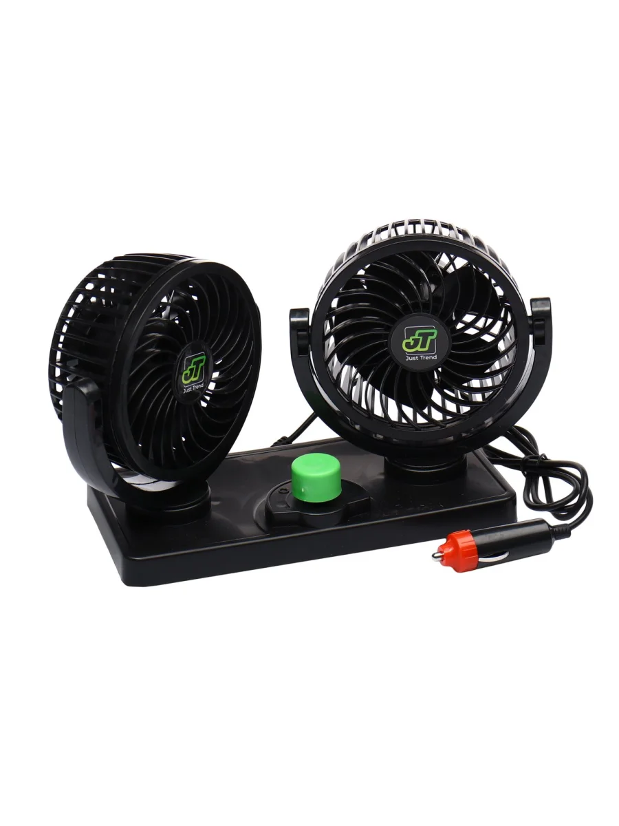Вентилятор в салон 12V двойной на платформе черный JT INDUSTRIAL  в Керчи Республика Крым