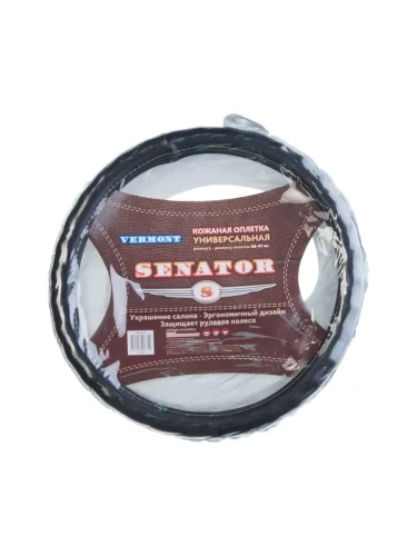 Оплетка руля (L) 39-41см черная кожа Vermont SENATOR