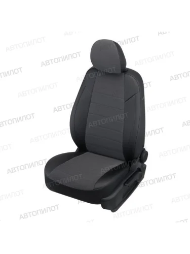 Комплект чехлов сидений (велюр, сплошная спинка, без подушек безопасности) Автопилот Ромб (черный/федерер) Nissan Terrano  D10 (2013-2022), Renault Duster  HS (2010-2015), Renault Sandero  1 (2009-2014)