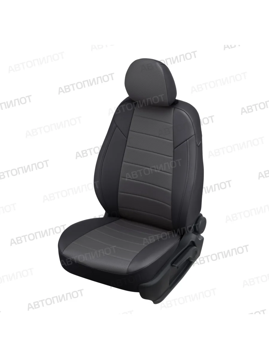 Чехлы сидений (экокожа, 40/60, без подлокотника, Ambition) Автопилот  Skoda Karoq (2017-2025) NU7 (черный/темно-серый)  в Самаре Самарской области