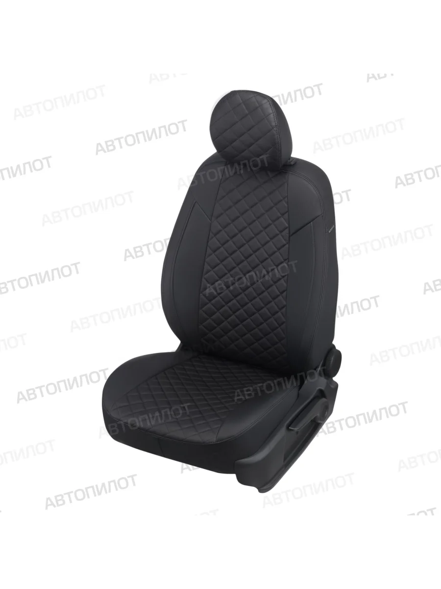 Чехлы сидений (экокожа, 40/60, без подлокотника, Ambition) Автопилот Ромб  Skoda Karoq (2017-2025) NU7 (черный)  с доставкой в г. Пермь