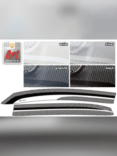 Ветровики дверей Серия Art серебро Honda Fit IV поколение, хэтчбек 5 дв., рынок Японии, правый руль 2019 - 2022